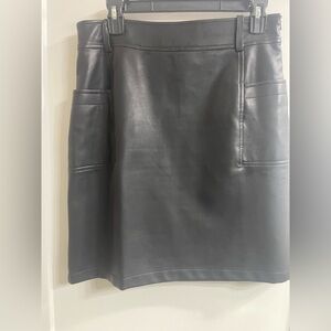 Bagatelle Black Leather Mini Skirt